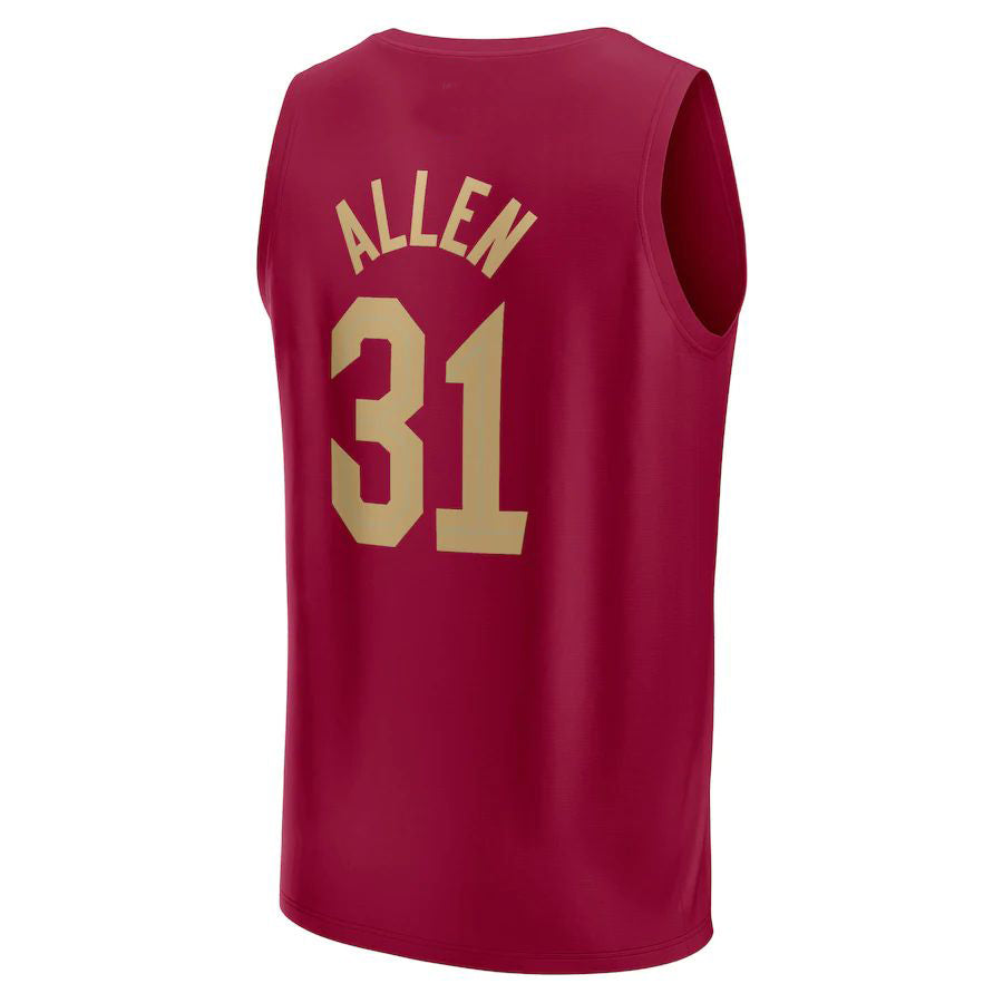 C.Cavaliers #31 Jarrett Allen Fanatics Branded 2022-23 Fast Break Replica Jersey Wine Icon Edition Stitched American Basketball Jersey UNEC