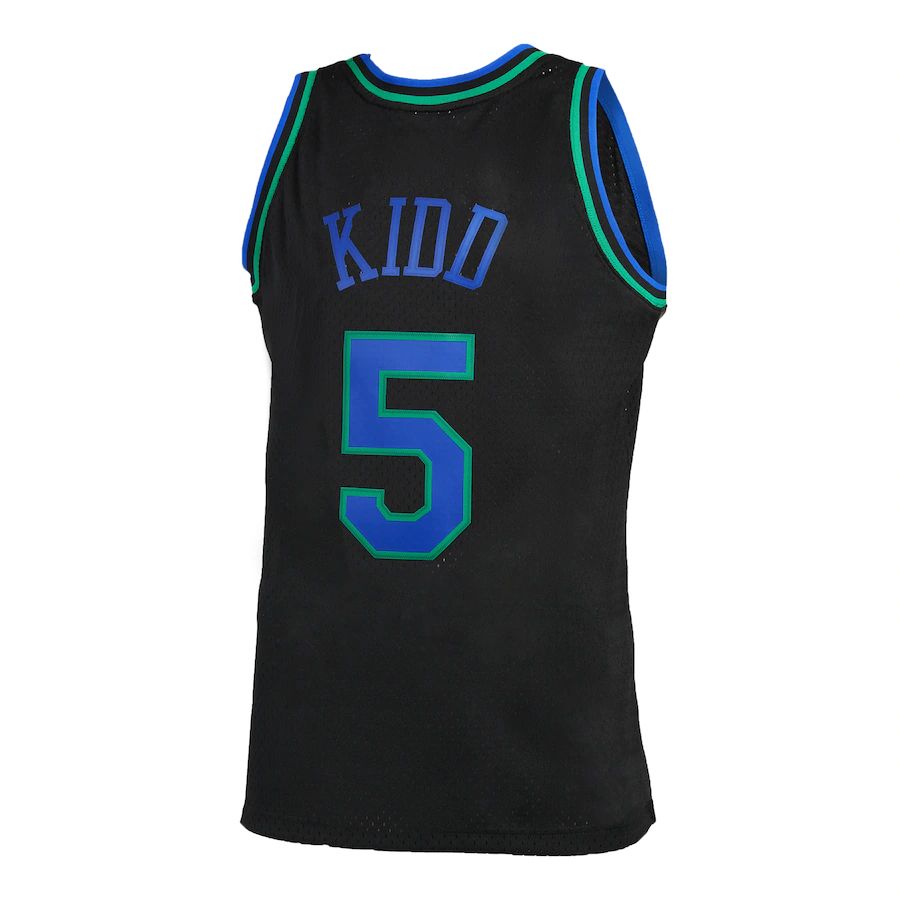 D.Mavericks #5 Jason Kidd Mitchell & Ness 1994-95 Hardwood Classics Reload 2.0 Swingman Jersey Black Stitched American Basketball Jersey UNEC