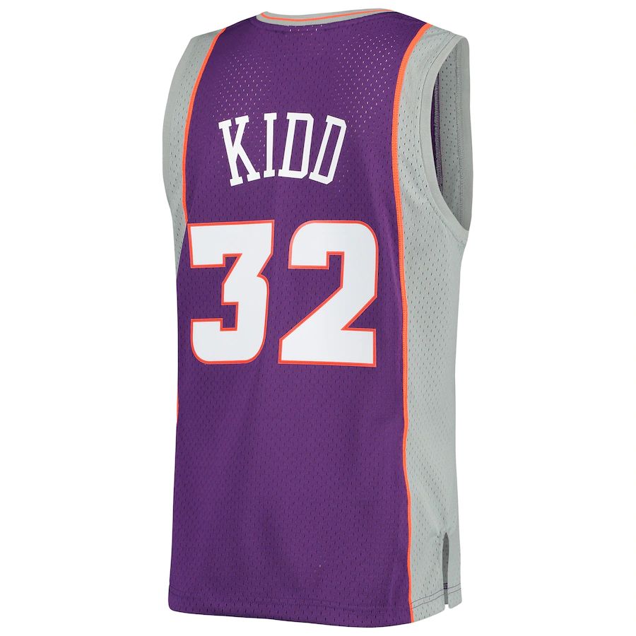 P.Suns #32 Jason Kidd Mitchell & Ness 2000-2001 Authentic Hardwood Classics Swingman Jerseyy Purple Stitched American Basketball Jersey UNEC