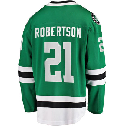 D.Stars #21 Jason Robertson Fanatics Branded 2017-18 Home Breakaway Replica Jersey Kelly Green Stitched American Hockey Jersey UNEC