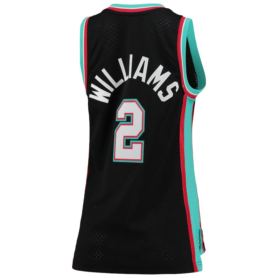 M.Grizzlies #2 Jason Williams Mitchell & Ness Hardwood Classics Swingman Jersey Black Stitched American Basketball Jersey UNEC