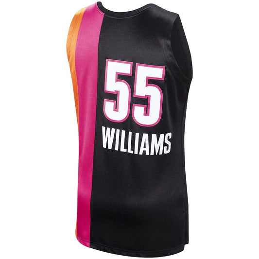 M.Heat #55 Jason Williams Mitchell & Ness 2005-06 Hardwood Classics Swingman Jersey Icon Edition Black Stitched American Basketball Jersey UNEC