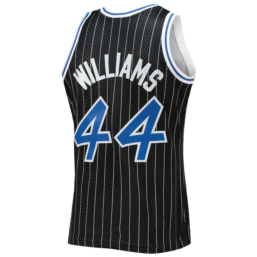 O.Magic #44 Jason Williams Mitchell & Ness 2009-10 Hardwood Classics Swingman Jersey Black Stitched American Basketball Jersey UNEC
