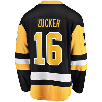 P.Penguins #16 Jason Zucker Pittsburgh Penguins Fanatics Branded Breakaway Player Jersey Black Stitched American Hockey Jersey UNEC