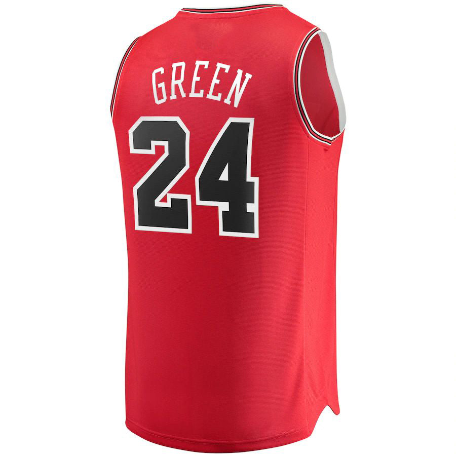 C.Bulls #24 Javonte Green Fanatics Branded 2021-22 Fast Break Replica Jersey Icon Edition Red Stitched American Basketball Jersey UNEC