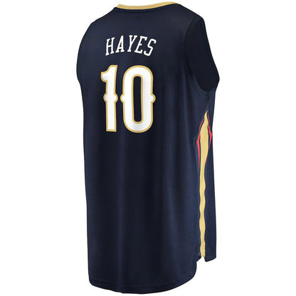 NO.Pelicans #10 Jaxson Hayes Fanatics Branded  Fast Break Replica Jersey Navy Icon Edition Stitched American Basketball Jersey UNEC
