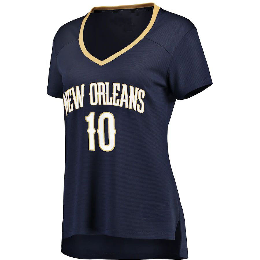 NO.Pelicans #10 Jaxson Hayes Fanatics Branded Women's Fast Break Replica Jersey Navy Icon Edition Stitched American Basketball Jersey UNEC