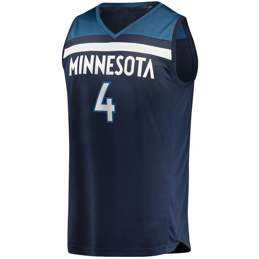 M.Timberwolves #4 Jaylen Nowell Fanatics Branded  Fast Break Replica Jersey Icon Edition Navy Stitched American Basketball Jersey UNEC