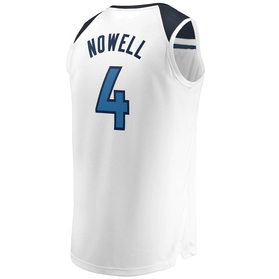 M.Timberwolves #4 Jaylen Nowell Fanatics Branded  Fast Break Replica Jersey White Association Edition Stitched American Basketball Jersey UNEC