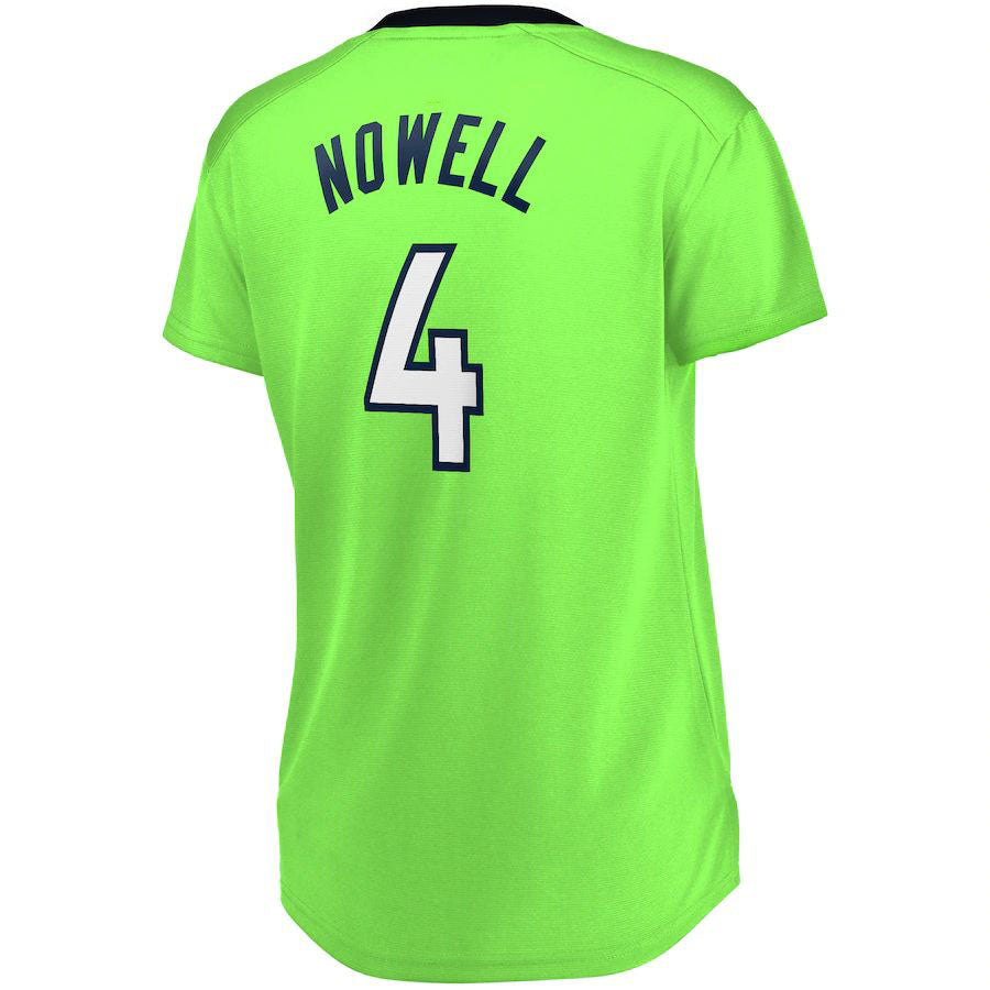 M.Timberwolves #4 Jaylen Nowell Fanatics Branded Women's Fast Break Replica Jersey Green Statement Edition Stitched American Basketball Jersey UNEC