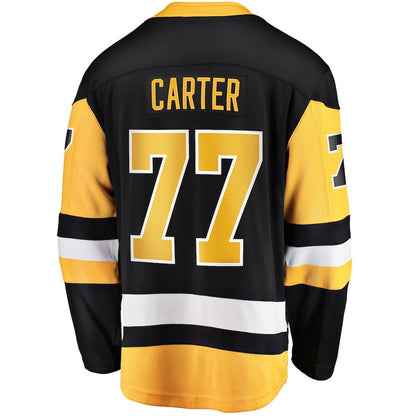 P.Penguins #77 Jeff Carter Fanatics Branded 2017-18 Home Breakaway Replica Jersey  Black Stitched American Hockey Jersey UNEC