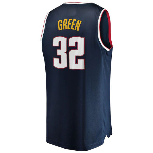 D.Nuggets #32 Jeff Green Fanatics Branded  2021-22 Fast Break Replica Jersey Icon Edition Navy Stitched American Basketball Jersey UNEC
