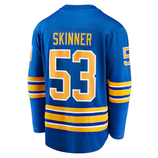 B.Sabres #53 Jeff Skinner Fanatics Branded Home Breakaway Jersey Royal Stitched American Hockey Jersey UNEC