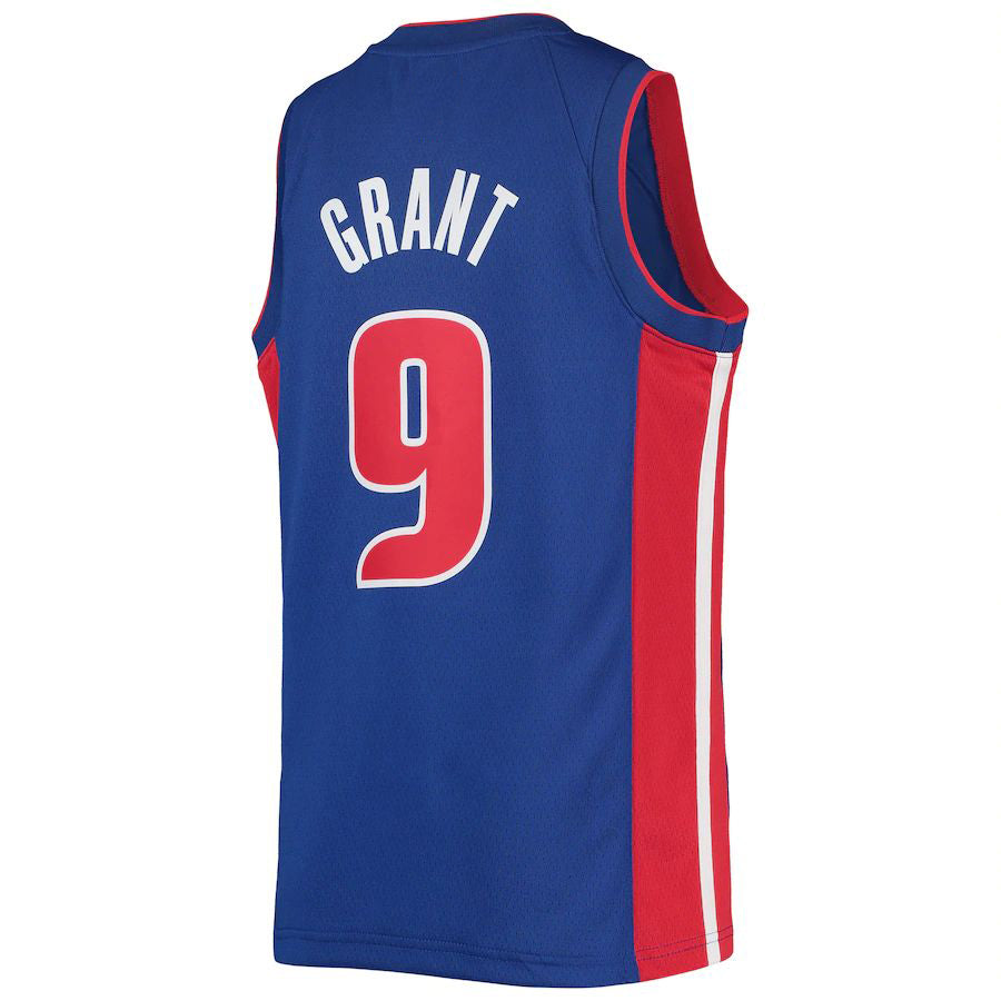 D.Pistons #9 Jerami Grant 2021-22 Diamond Swingman Jersey Icon Edition Blue Stitched American Basketball Jersey UNEC