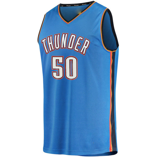 OC.Thunder #50 Jeremiah Robinson-Earl Fanatics Branded 2021-22 Fast Break Replica Jersey Icon Edition Blue Stitched American Basketball Jersey UNEC