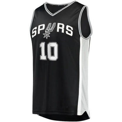 S.Antonio Spurs #10 Jeremy Sochan Fanatics Branded 2022 Draft First Round Pick Fast Break Replica Jersey Icon Edition Black Stitched American Basketball Jersey UNEC