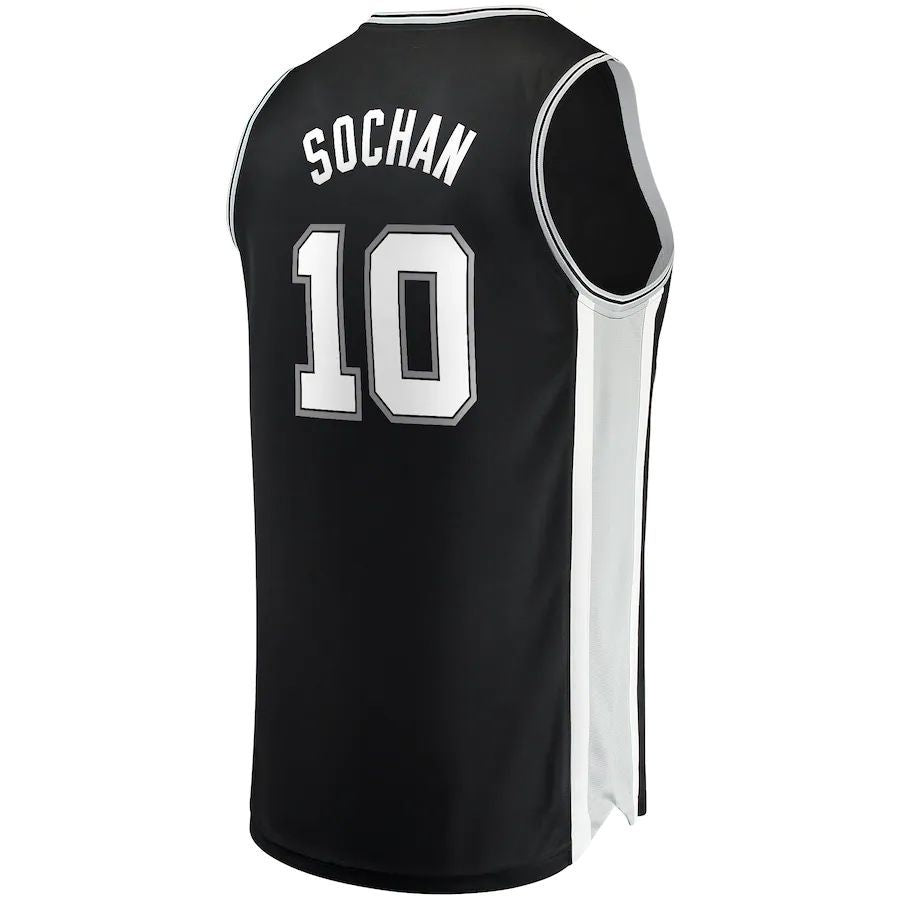 S.Antonio Spurs #10 Jeremy Sochan Fanatics Branded 2022 Draft First Round Pick Fast Break Replica Jersey Icon Edition Black Stitched American Basketball Jersey UNEC
