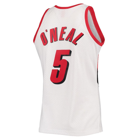 P.Trail Blazers #5 Jermaine O'Neal Mitchell & Ness 1996-97 Hardwood Classics Swingman Jersey White Stitched American Basketball Jersey UNEC