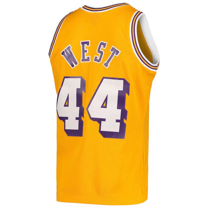 LA.Lakers #44 Jerry West Mitchell & Ness Hardwood Classics 1971-72 Swingman Jersey  Gold Stitched American Basketball Jersey UNEC