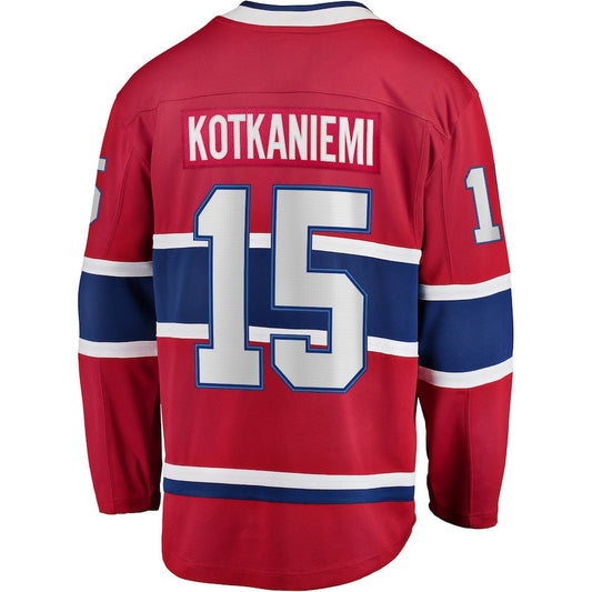 M.Canadiens #15 Jesperi Kotkaniemi  Fanatics Branded Home Breakaway Player Jersey Red Stitched American Hockey Jersey UNEC