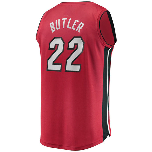 M.Heat #22 Jimmy Butler Fanatics Branded  2020-21 Fast Break Replica Jersey Statement Edition Red Stitched American Basketball Jersey UNEC