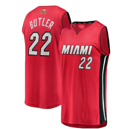 M.Heat #22 Jimmy Butler Fanatics Branded 2023 Finals Fast Break Player Jersey - Statement Edition - Red Stitched American Basketball Jersey UNEC