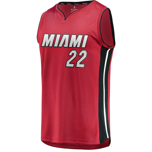 M.Heat #22 Jimmy Butler Fanatics Branded Fast Break Player Jersey Statement Edition Red Stitched American Basketball Jersey UNEC