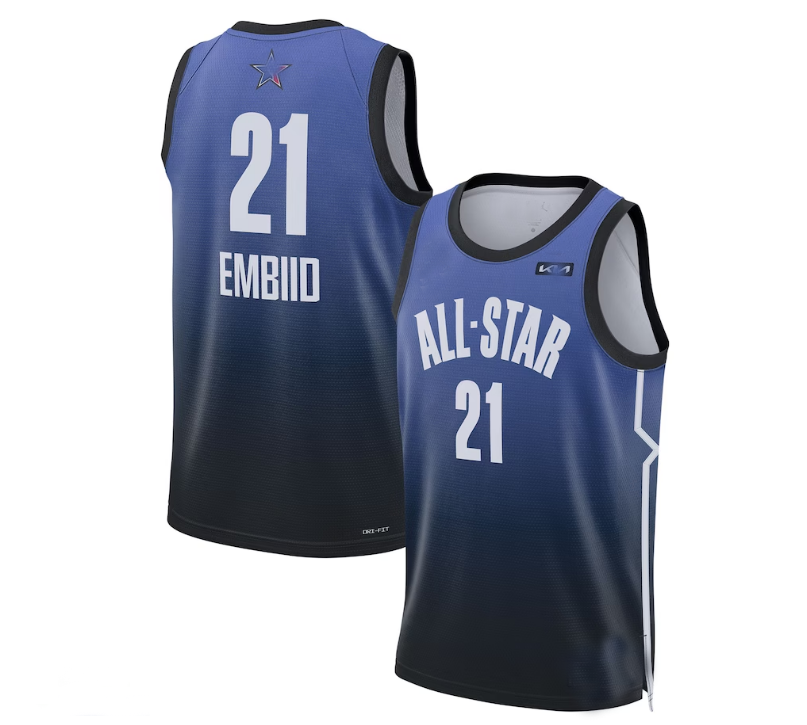 #21 Joel Embiid 2023 All-Star Game Swingman Jersey - Blue Stitched American Basketball Jersey UNEC