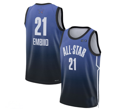 #21 Joel Embiid 2023 All-Star Game Swingman Jersey - Blue Stitched American Basketball Jersey UNEC