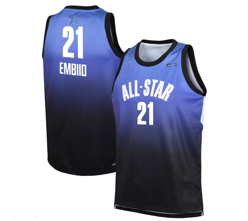 #21 Joel Embiid 2023 All-Star Game Swingman Jersey - Blue Stitched American Basketball Jersey UNEC