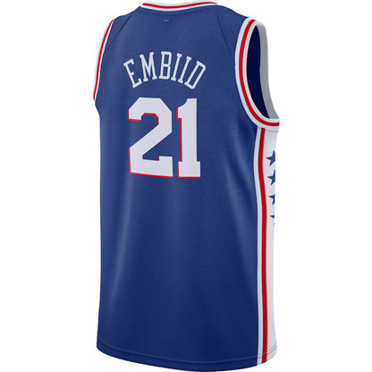 PH.76ers #21 Joel Embiid 2019-2020 Swingman Jersey Royal Icon Edition Stitched American Basketball Jersey UNEC