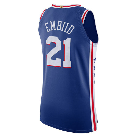 PH.76ers #21 Joel Embiid 2020-21 Authentic Player Jersey  Royal Icon Edition Stitched American Basketball Jersey UNEC