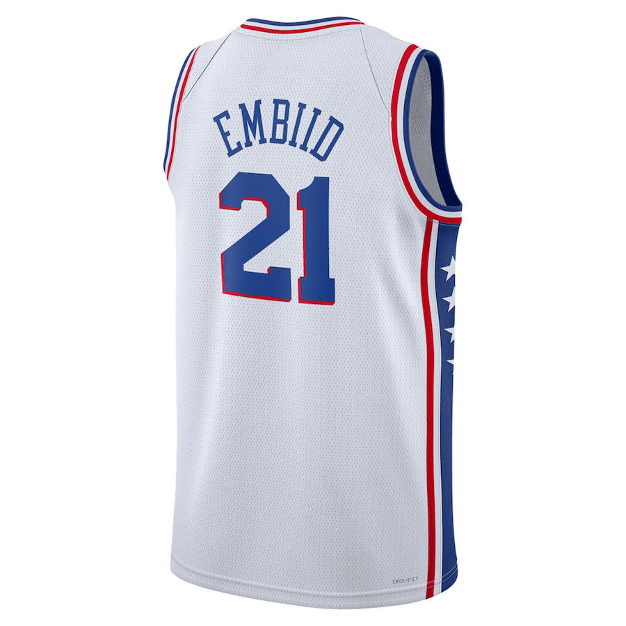 PH.76ers #21 Joel Embiid Unisex 2022-23 Swingman Jersey Association Edition White Stitched American Basketball Jersey UNEC