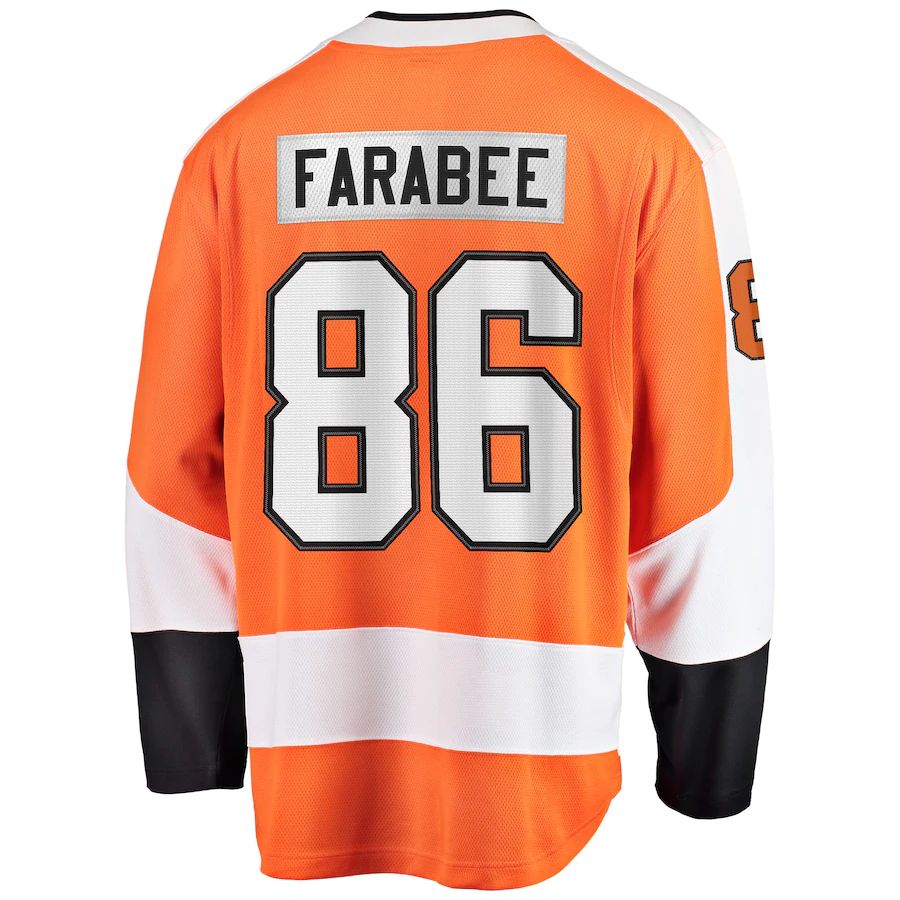 P.Flyers #86 Joel Farabee Fanatics Branded Home Team Breakaway Player Jersey Orange Stitched American Hockey Jersey UNEC