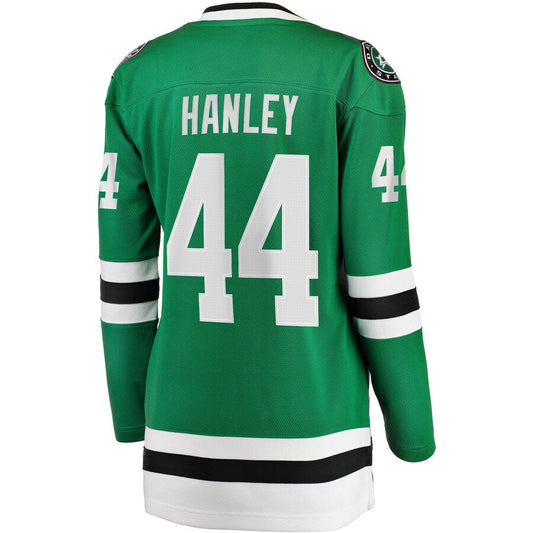 D.Stars #44 Joel Hanley Fanatics Branded Home Breakaway Player Jersey  Kelly Green Stitched American Hockey Jersey UNEC