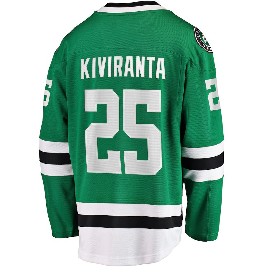 D.Stars #25 Joel Kiviranta Fanatics Branded Home Breakaway Jersey Kelly Green Stitched American Hockey Jersey UNEC