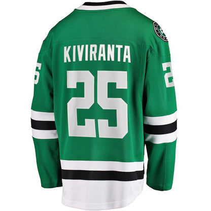 D.Stars #25 Joel Kiviranta Fanatics Branded Home Breakaway Jersey Kelly Green Stitched American Hockey Jersey UNEC