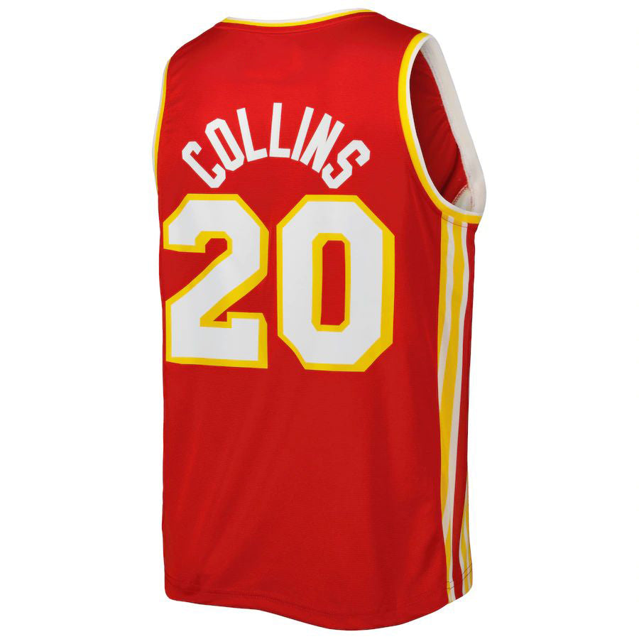 A.Hawks #20 John Collins Fanatics Branded 2021-22 Fast Break Player Jersey Red Icon Edition Red Stitched American Basketball Jersey UNEC