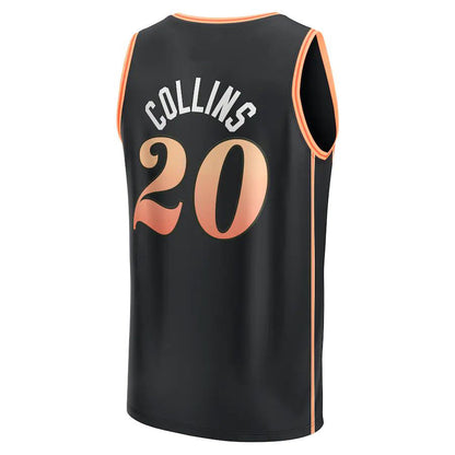 A.Hawks #20 John Collins Fanatics Branded 2022-23 Fastbreak Jersey City Edition Black Stitched American Basketball Jersey UNEC