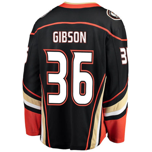 A.Ducks #36 John Gibson Fanatics Branded Breakaway Player Jersey Black Stitched American Hockey Jersey UNEC