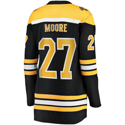 B.Bruins #27 John Moore Fanatics Branded Home Breakaway Player Jersey Black Stitched American Hockey Jersey UNEC
