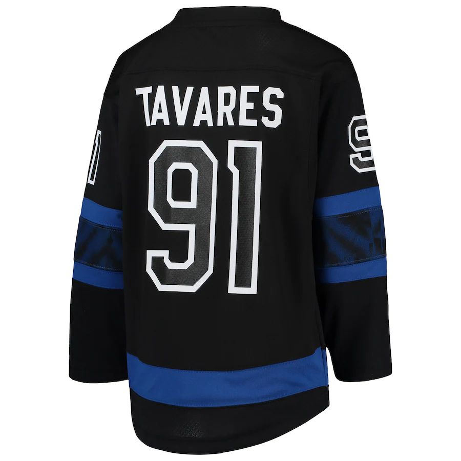 T.Maple Leafs #91 John Tavares Alternate Replica Player Jersey Black Stitched American Hockey Jersey UNEC