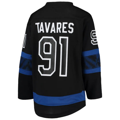 T.Maple Leafs #91 John Tavares Alternate Replica Player Jersey Black Stitched American Hockey Jersey UNEC