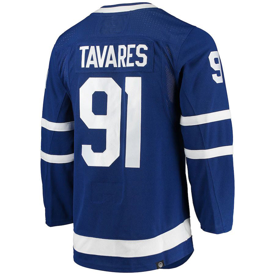 T.Maple Leafs #91 John Tavares Home Captain Patch Primegreen Authentic Pro Player Jersey  Blue Stitched American Hockey Jersey UNEC