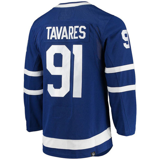 T.Maple Leafs #91 John Tavares Home Captain Patch Primegreen Authentic Pro Player Jersey  Blue Stitched American Hockey Jersey UNEC