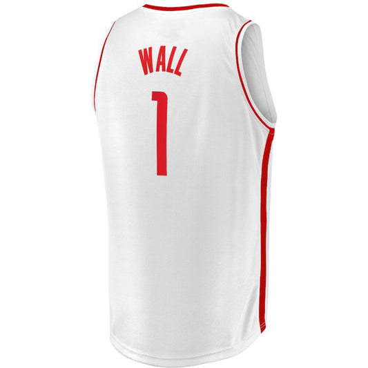 H.Rockets #1 John Wall Fanatics Branded 2020-21 Fast Break Replica Player Jersey Association Edition  White Stitched American Basketball Jersey UNEC