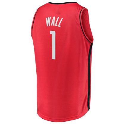 H.Rockets #1 John Wall Fanatics Branded 2020-21 Fastbreak Replica Jersey Icon Edition Red Stitched American Basketball Jersey UNEC
