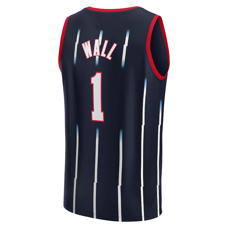 H.Rockets #1 John Wall Fanatics Branded 2021-22 Fast Break Replica Jersey City Edition Navy Stitched American Basketball Jersey UNEC