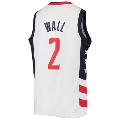 W.Wizards #John Wall Washington Wizards Swingman Badge Jersey  City Edition White Stitched American Basketball Jersey UNEC
