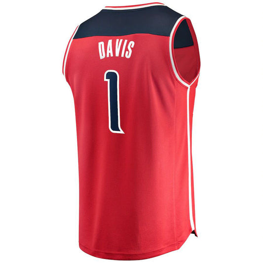 W.Wizards #1 Johnny Davis Fanatics Branded 2022 Draft First Round Pick Fast Break Replica Player Jersey Red Icon Edition Stitched American Basketball Jersey UNEC